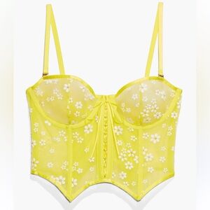 Savage Fenty, Yellow Daisy Bustier & Panty 2-Piece Set, XL, 1X